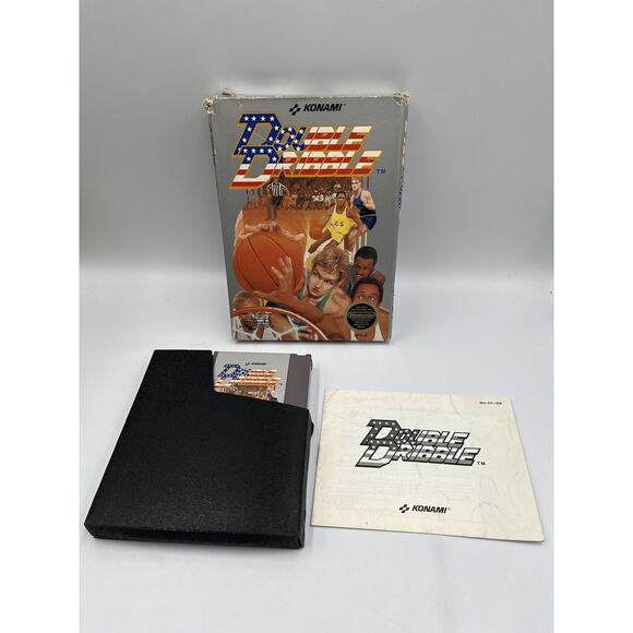 Vtg Double Dribble Nintendo Entertainment System 1985 NES Complete Box Manual